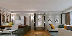 萬(wàn)科大廈欣悅化妝品公司，白與黃的搭配，簡(jiǎn)約、大氣！